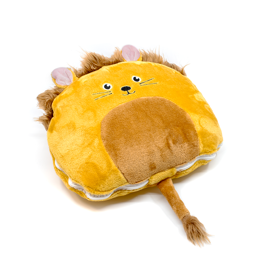 Coussin Eden à carreaux flanelle lion 120x160cm