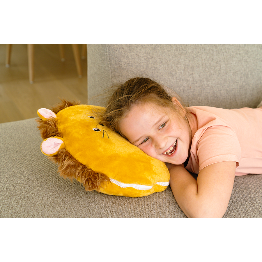 Coussin Eden à carreaux flanelle lion 120x160cm