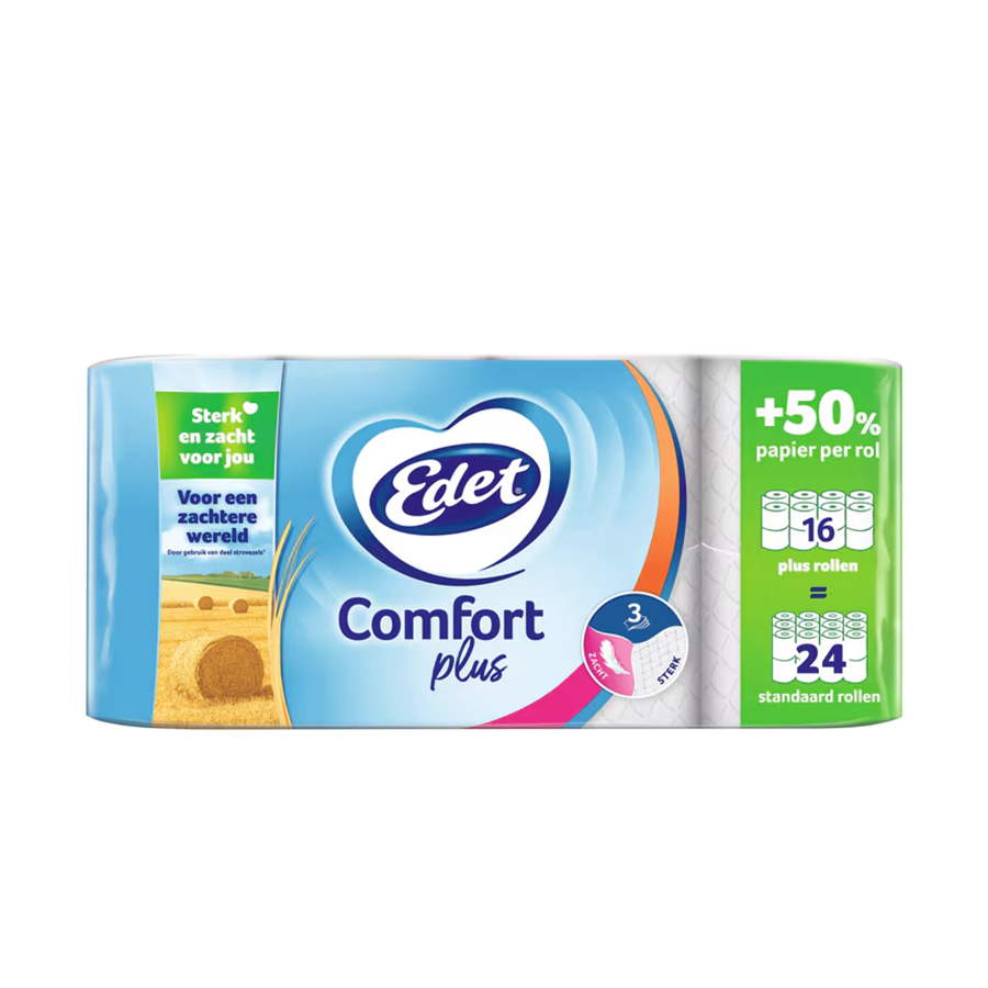 Papier toilette Edet 3 couches confort plus 16 rouleaux