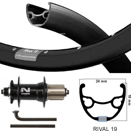 KGS Roue arrière 28 29 pouces 622 Cassette à disque de jante noire et spoak 8-11