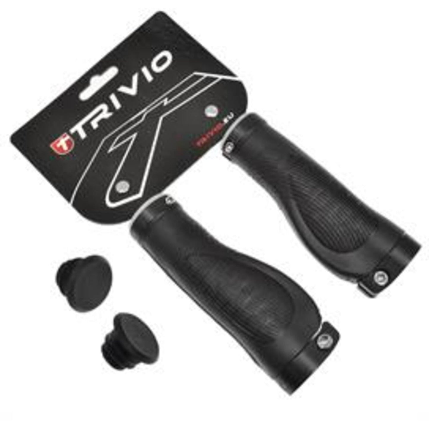 Trivio - poignées de vélo en caoutchouc ergonomiques verrouillables noires