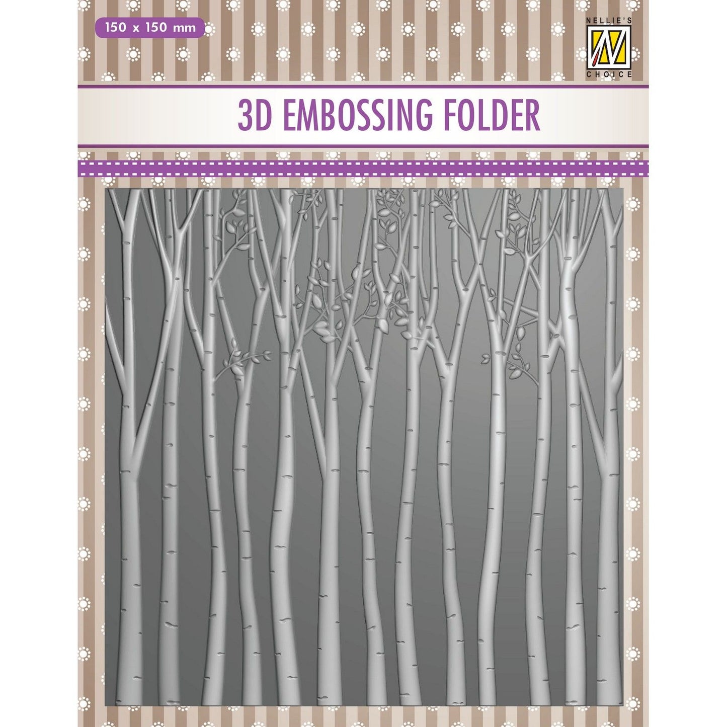 Le choix de Nellie • Dossier de gaufrage 3D fond arbres 15x15cm