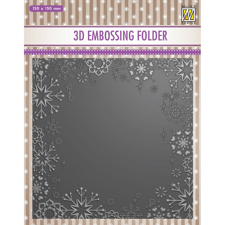 Le choix de Nellie • Cadre de dossier de gaufrage 3D flocons de neige 15x15cm