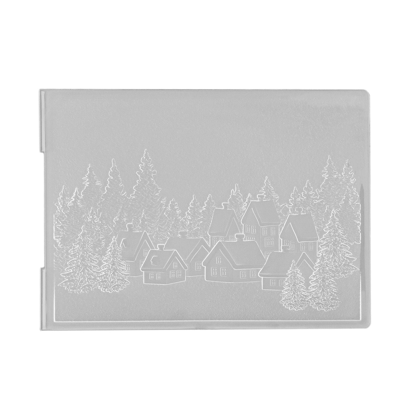Le choix de Nellie • Dossier de gaufrage 3D paysage village enneigé 10,5x14,8cm