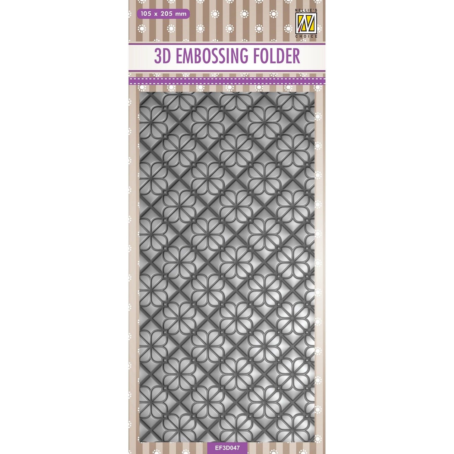 Le choix de Nellie • Dossier de gaufrage 3D fond fleurs 10,5x20,5cm
