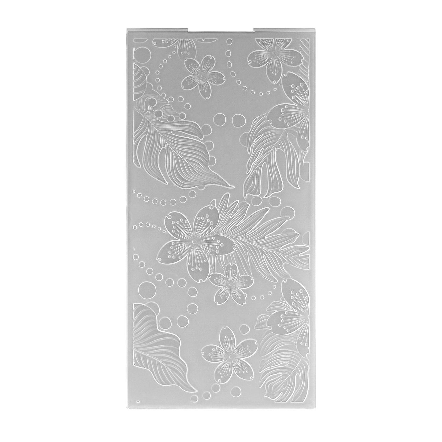 Le choix de Nellie • Dossier de gaufrage 3D fond feuilles et fleurs 10,5x20,5cm