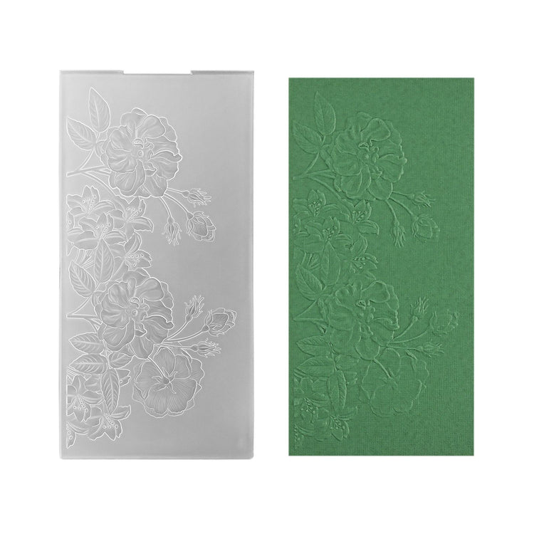 Le choix de Nellie • Dossier de gaufrage 3D fond roses sauvages 10,5x20,5cm