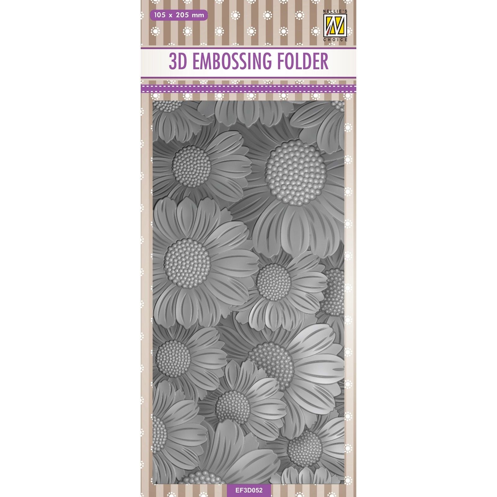 Le choix de Nellie • Dossier de gaufrage 3D fond souci 10,5x20,5cm