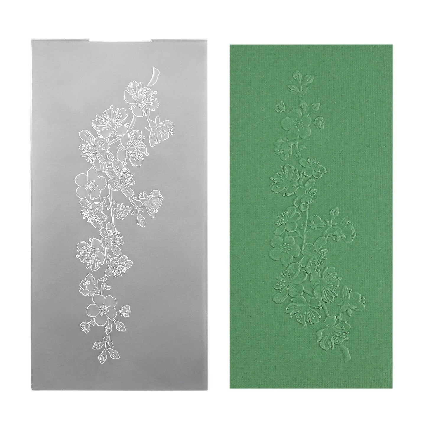 Le choix de Nellie • Dossier de gaufrage 3D branche de fleur 10,5x20,5cm