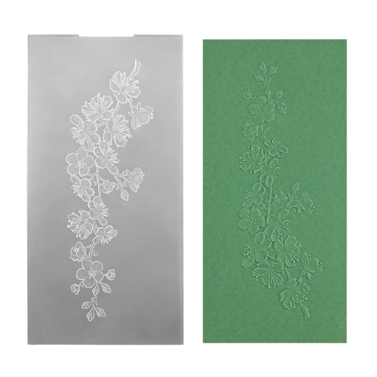 Le choix de Nellie • Dossier de gaufrage 3D branche de fleur 10,5x20,5cm