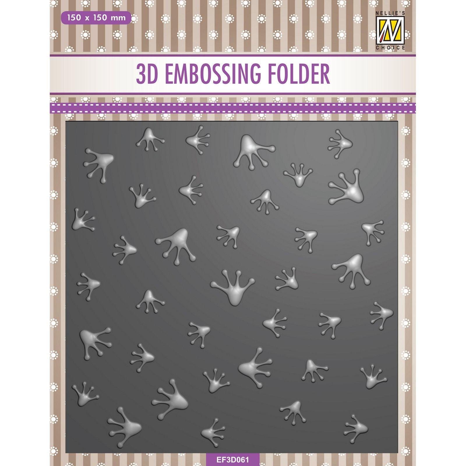 Le choix de Nellie • Dossier de gaufrage 3D fond imprimé grenouille 15x15cm