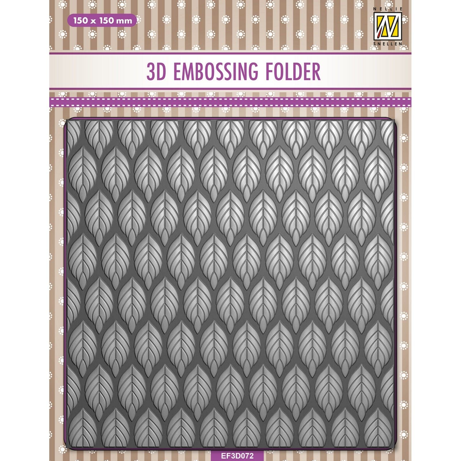 Le choix de Nellie • Dossier de gaufrage 3D fond feuilles 15x15cm
