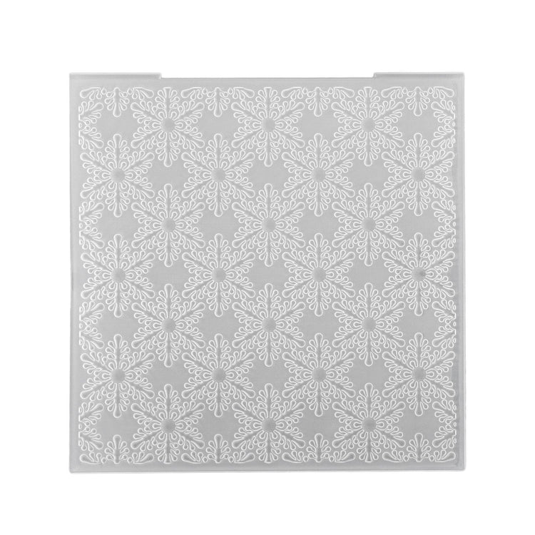 Le choix de Nellie • Dossier de gaufrage 3D fond flocons de neige de Noël 15x15cm
