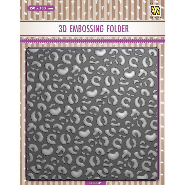 Le choix de Nellie • Dossier de gaufrage 3D fond léopard 15x15cm