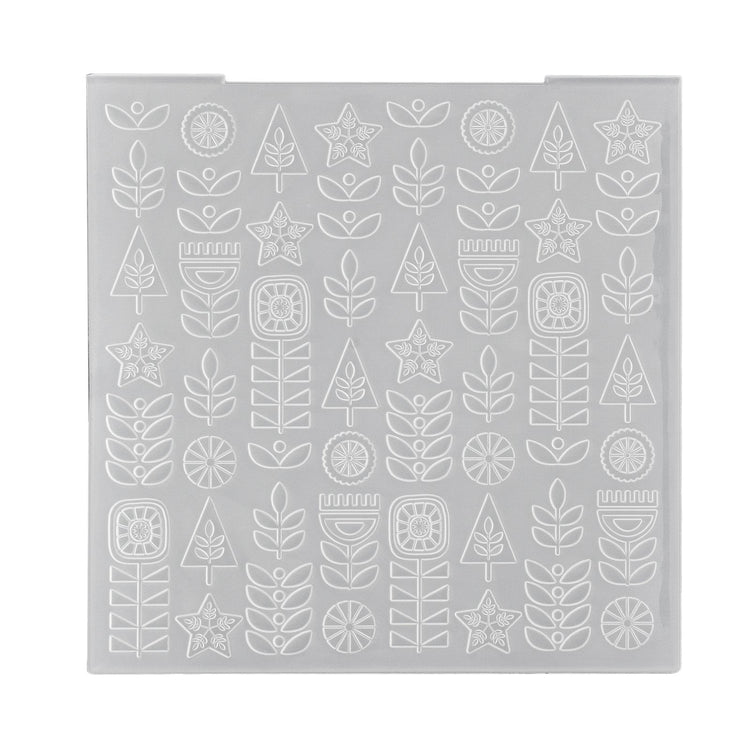Le choix de Nellie • Dossier de gaufrage 3D fond fleurs scandinaves 15x15cm