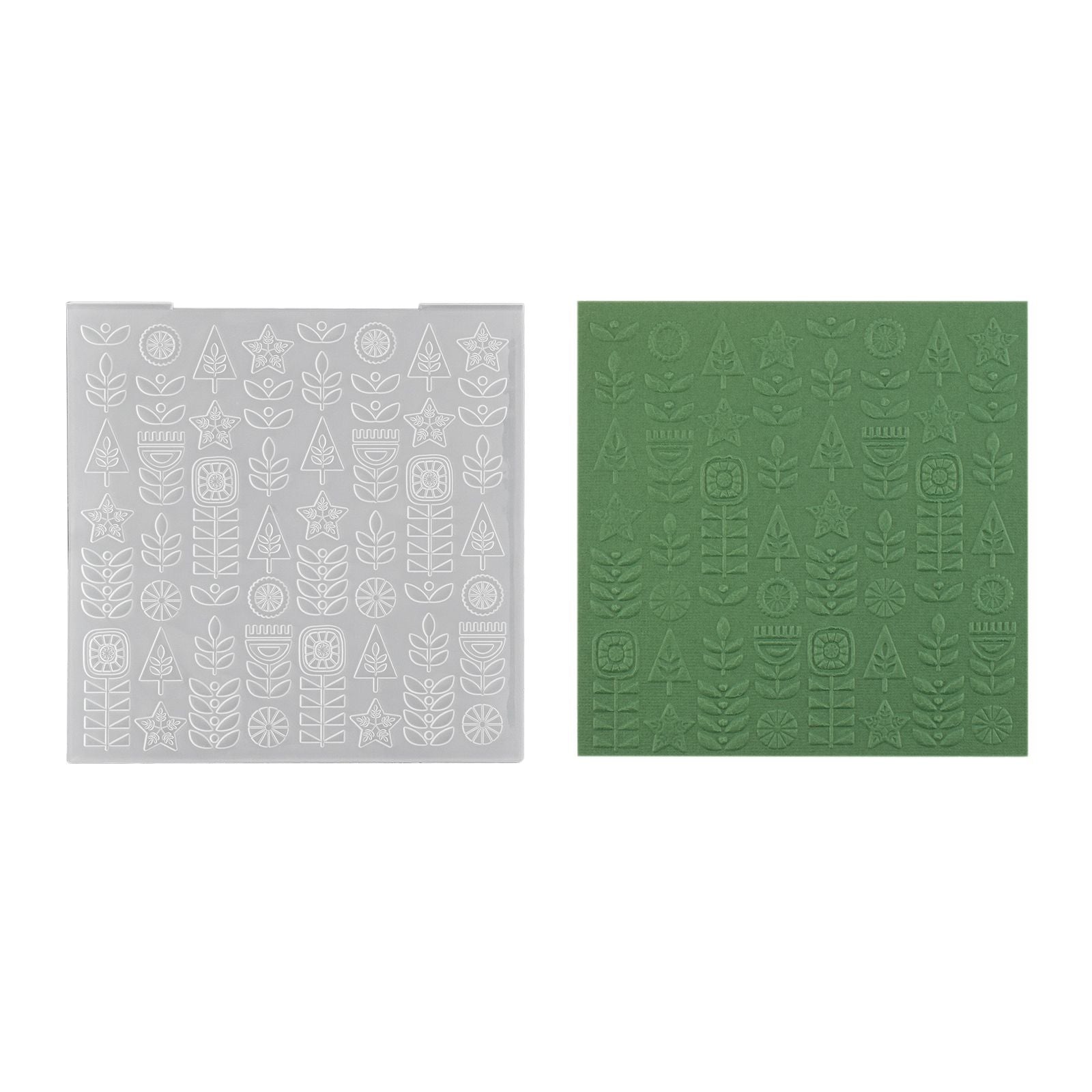 Le choix de Nellie • Dossier de gaufrage 3D fond fleurs scandinaves 15x15cm