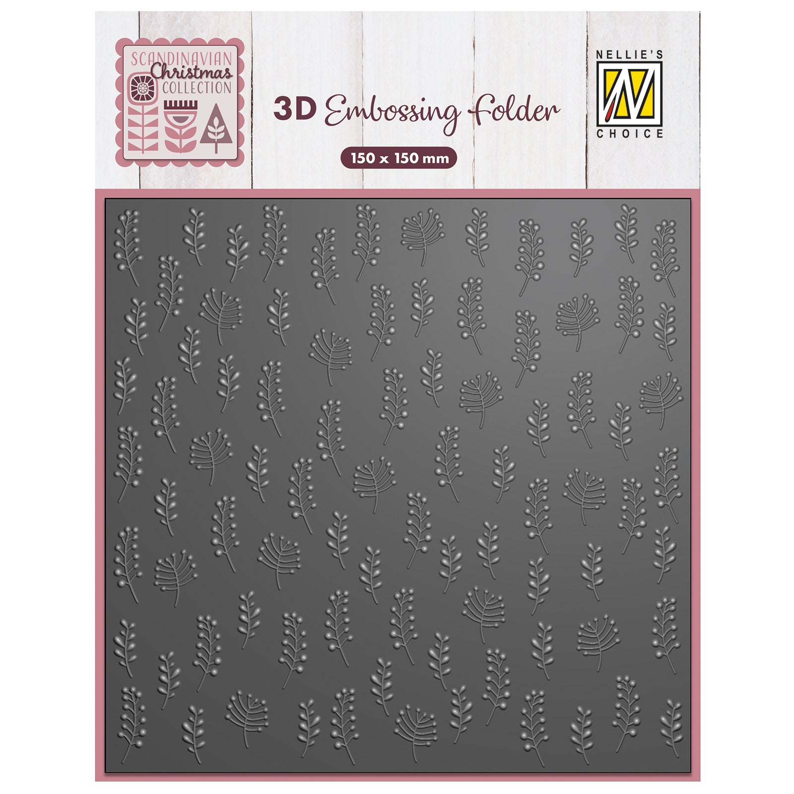 Le choix de Nellie • Dossier de gaufrage 3D fond feuilles étroites 15x15cm