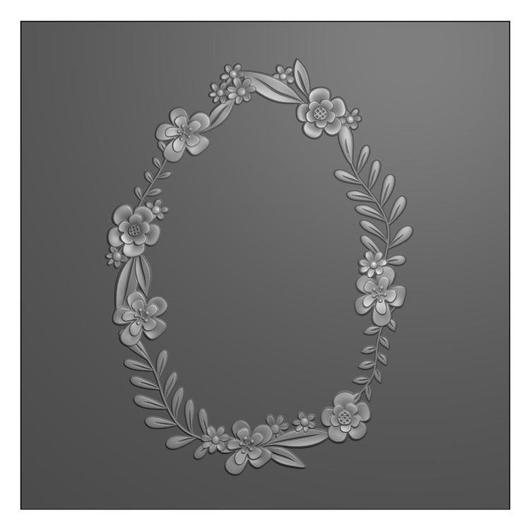 Le choix de Nellie • Dossier de gaufrage 3D Couronne de fleurs de Pâques 15x15cm