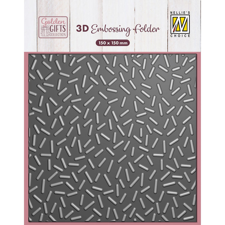 Le choix de Nellie • Dossier de gaufrage 3D confettis de fond 15x15cm
