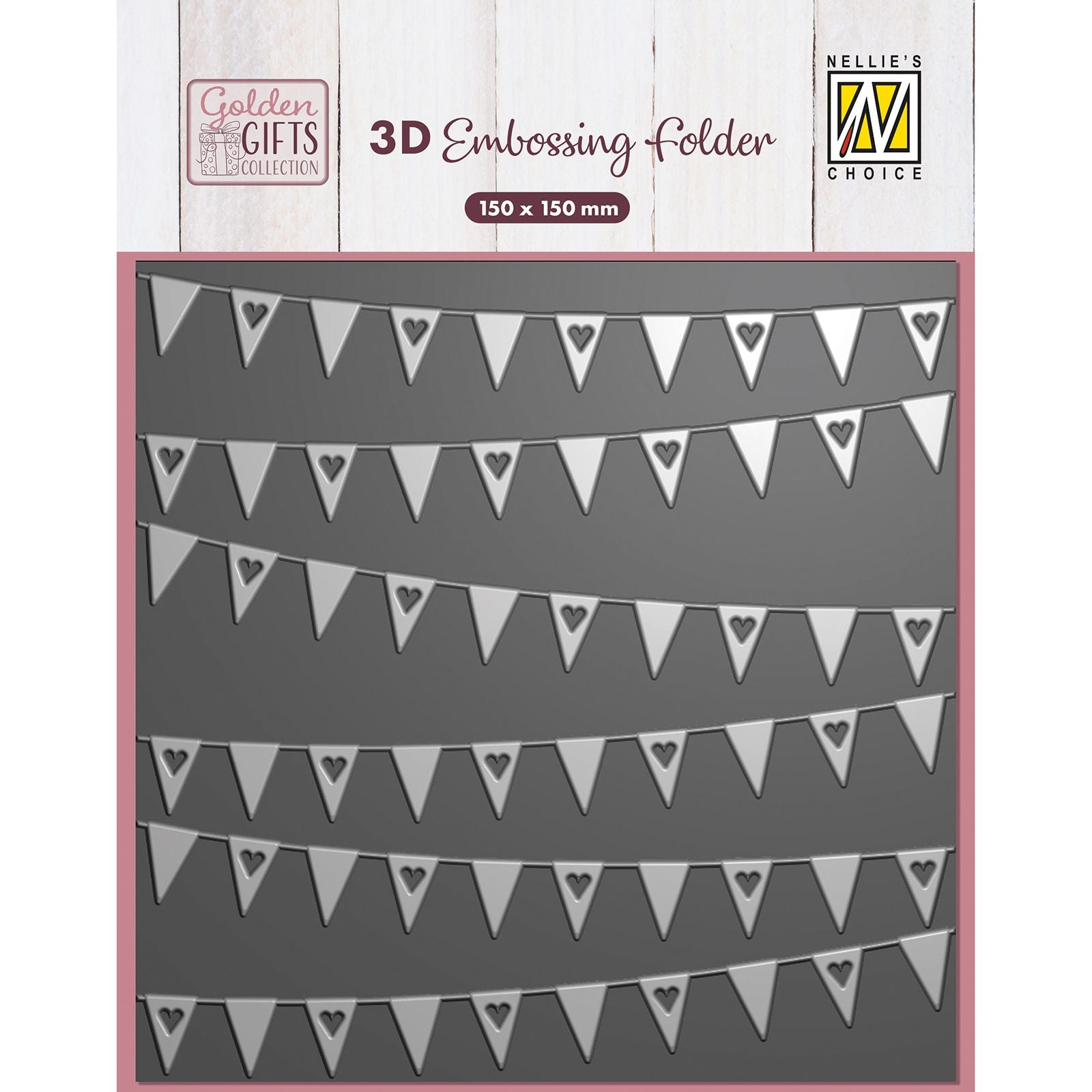 Le choix de Nellie • Dossier de gaufrage 3D drapeaux de fond 15x15cm