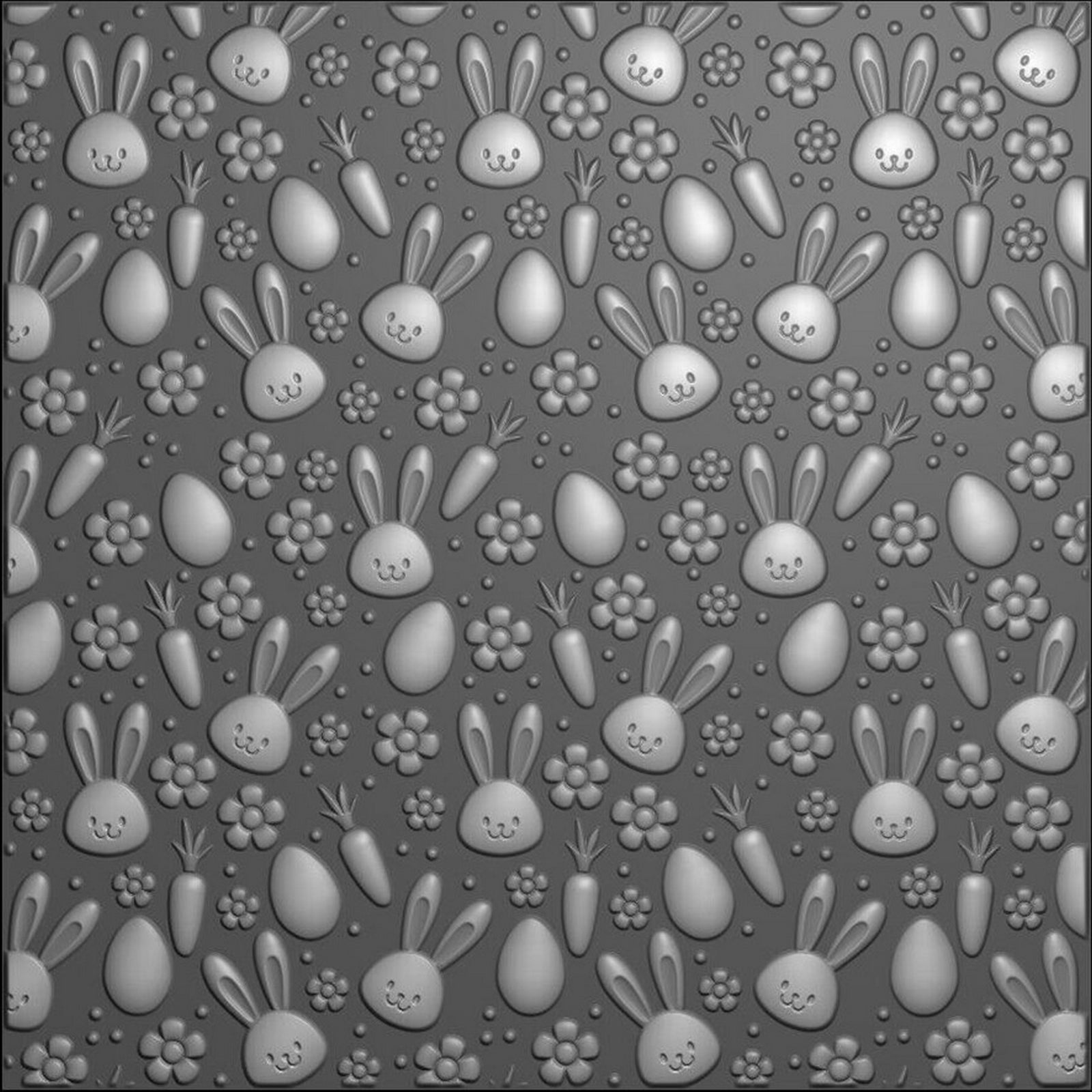 Le choix de Nellie • Dossier de gaufrage 3D fond lapins carottes 15x15cm