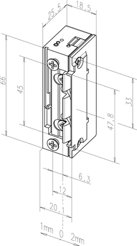 Effeff 11805 Ouvre-porte électrique encastrable type 118 | verrouillé sans tension | avec diode | fafix | 22-42v=~ | (22-26v 100% éd.) | vacarme à gauche et vacarme à droite. - 10024998