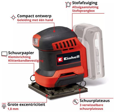 Einhell te-os 18 113 3x li - ponceuse multifonction sans fil | 18v | sans piles ni chargeur - 4460730