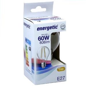 Energetic LED GLS E27 6,8-60W 2700K filament clair - 2720320