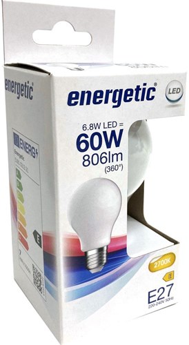 Energetic LED GLS E27 6,8-60W 2700K filament mat - 2720720