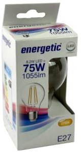 Energetic LED GLS E27 7,8-75W 2700K filament clair - 2720328