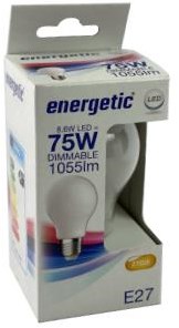 Energetic LED GLS E27 8,5-75W 2700K filament mat dimmable - 2720734