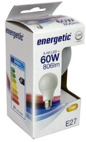 Energetic LED verre e27 8,6-60w 2700k mat - 2710326