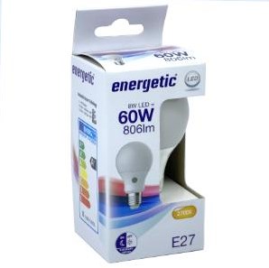 Energetic LED GLS E27 8,8-60W 2700K Capteur Mat - 2710370