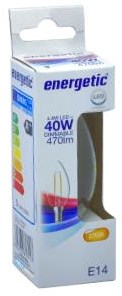 Bougie LED Énergétique E14 4,2-40W 2700K filament clair dimmable - 2720130