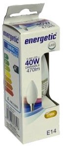 Bougie LED Energetic E14 4,2-40W 2700K filament mat dimmable - 2720512