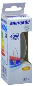 Bougie LED Énergétique E14 4-40W 2700K filament clair - 2720120