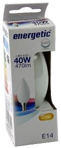 Bougie LED Energétique E14 4-40W 2700K filament mat - 2720510