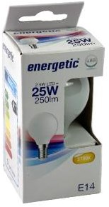 Energetic LED bullet E14 2,1-25W 2700K filament mat - 2720610