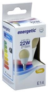 Balle LED énergétique E14 2,9-22W flamme 2400K - 2710240