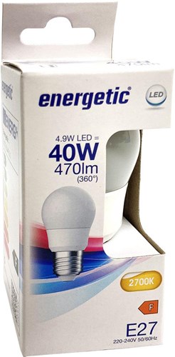 Balle LED énergétique E27 4,9-40W 2700K mate - 2710272