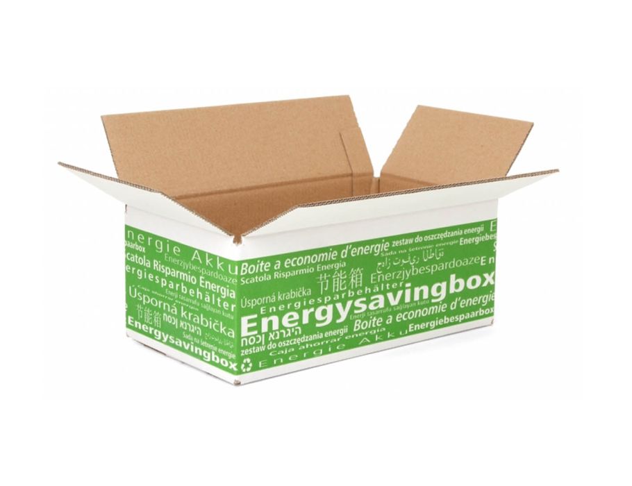 Boîte d'économie d'énergie avec imprimé