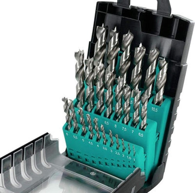 Ent duradrill 25 pcs. jeu de forets à bois 1-13 mm, tailles complètes et demi - 7909225