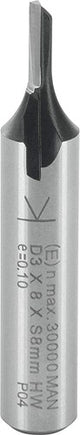 Fraise à rainurer Ent hm 3x12,7x51mm, 1 tranchant tige 8mm - 7910042