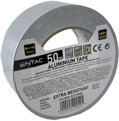 Entac ruban aluminium 50mm rouleau 50m argent - 4139565