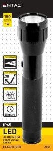Lampe de poche LED Entac 1w aluminium noir 2xd