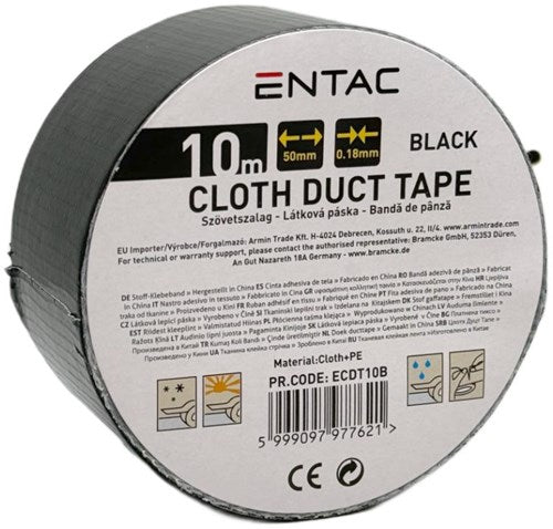 Entac ruban de réparation 50mm rouleau 10m noir - 4139542