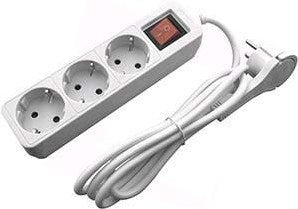 Entac tcd ra 3v 1,5m cordon coudé avec fiche plate + interrupteur blanc - 6872626