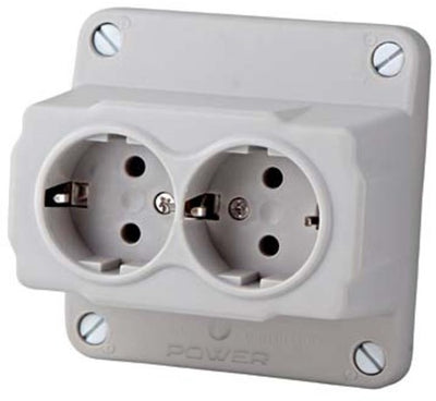 Boîte de jonction pour boîte de câbles, y compris. 2 WC filaires gris