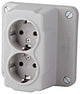 Boîte de jonction pour boîte de câbles, y compris. 2 WC filaires gris