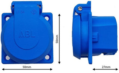 Enzo ABL prise encastrable IP54 bleue avec couvercle 4681098